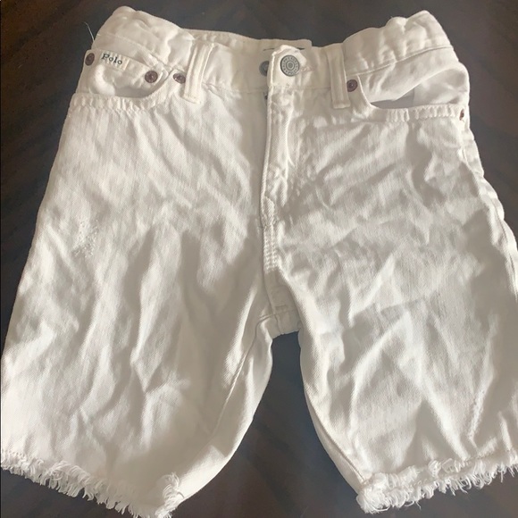 Boys All White Polo Shorts